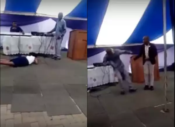 Another SA pastor commands church members to touch live wires and get drunk through anointed water (Photos & Video)